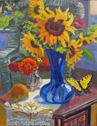 "Still Life with Butterfly," acrylic on canvas, 2012