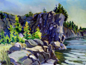Quarry, Rockland, acrylic on paper, 2009