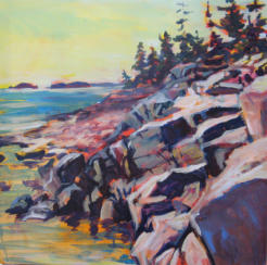 Ledges, Acadia, acrylic/canvas 24" x 24"